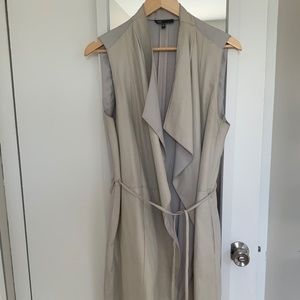 Vince Leather Belted Waterfall Draped Vest Size Medium